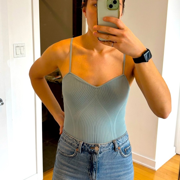 Dynamite - Light Blue Tank Top Bodysuit - Size Medium - Picture 1 of 8